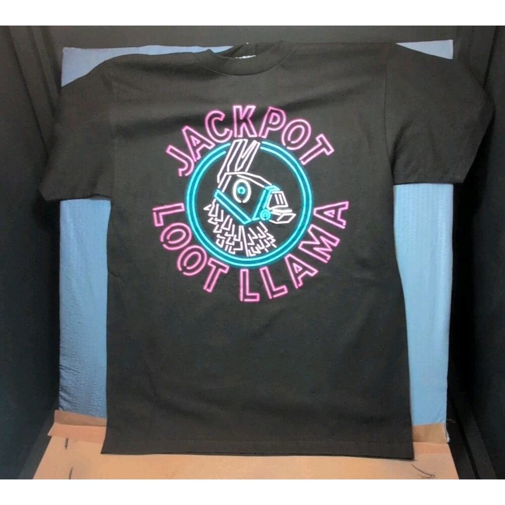 Fortnite Jackpot Loot Llama Neon T-shirt In Black Medium
